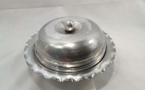 Silver plated butter dish