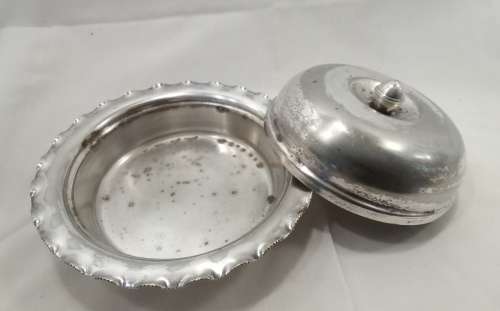 Silver plated butter dish