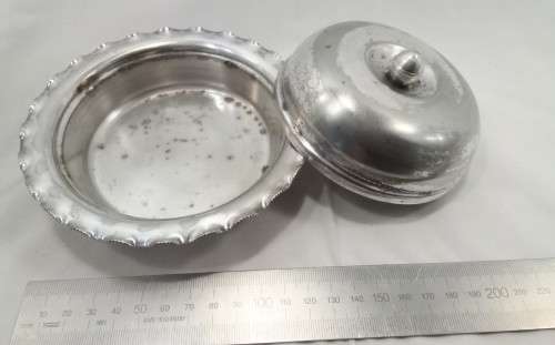 Silver plated butter dish