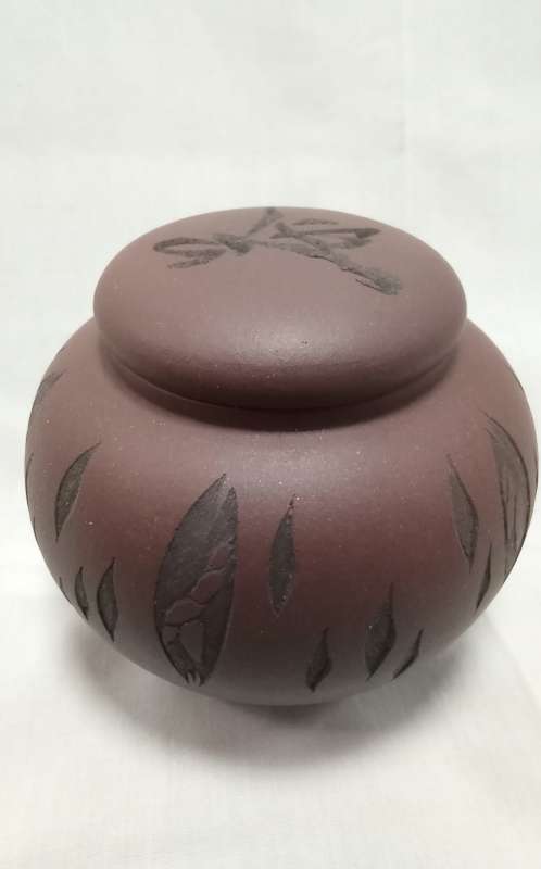 Stunning small vintage Purple clay Chinese Tea caddy