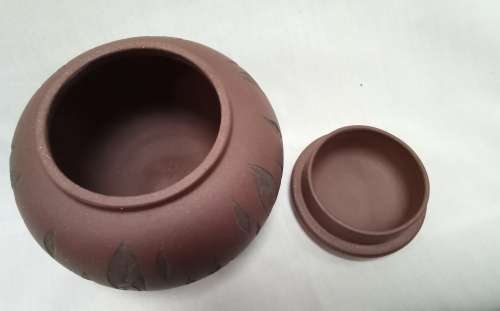 Stunning small vintage Purple clay Chinese Tea caddy