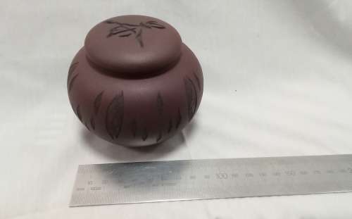 Stunning small vintage Purple clay Chinese Tea caddy