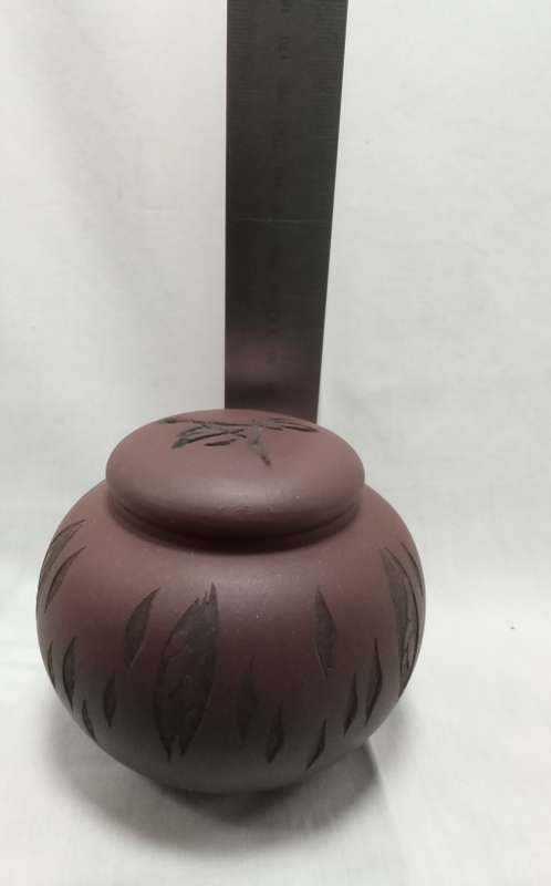 Stunning small vintage Purple clay Chinese Tea caddy
