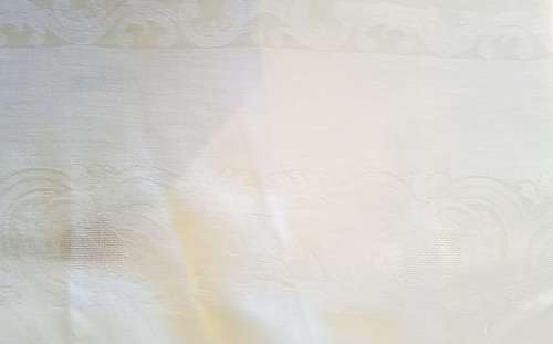 Vintage Damask tablecloth white on cream/light yellow