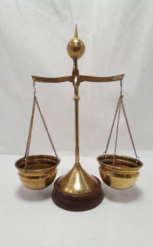 Brass justice scale - display only