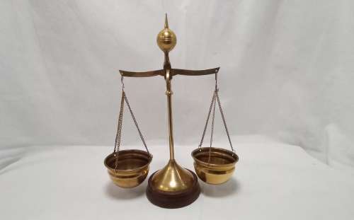 Brass justice scale - display only