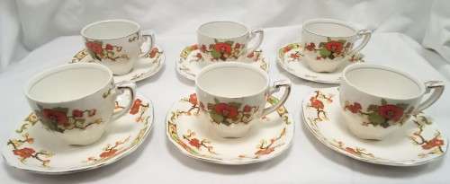 Six Alfred Meakin `Avalon` demitasse cups and saucers