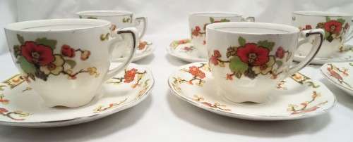 Six Alfred Meakin `Avalon` demitasse cups and saucers