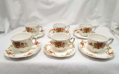 Six Alfred Meakin `Avalon` demitasse cups and saucers
