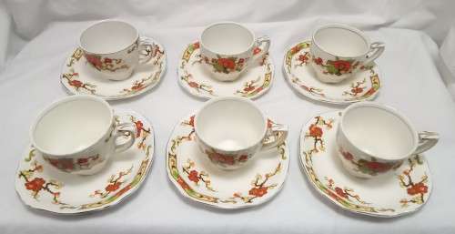 Six Alfred Meakin `Avalon` demitasse cups and saucers