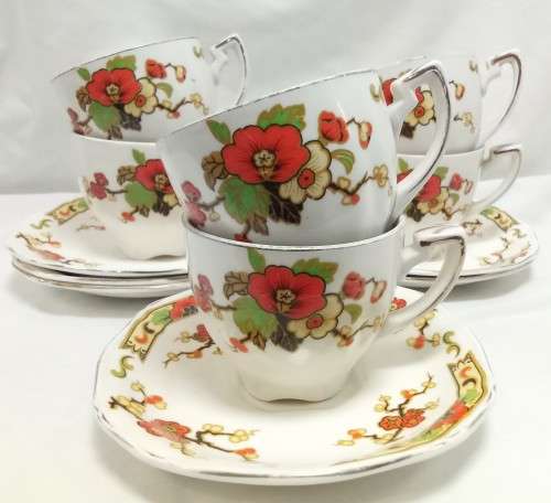 Six Alfred Meakin `Avalon` demitasse cups and saucers