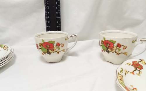Six Alfred Meakin `Avalon` demitasse cups and saucers
