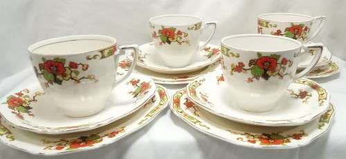 Four stunning Alfred Meakin `Avalon` trio`s in excellent condition