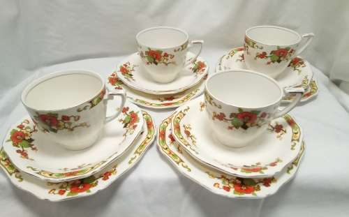 Four stunning Alfred Meakin `Avalon` trio`s in excellent condition
