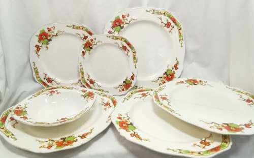 Lot of seven damaged  Alfred Meakin `Avalon`  items