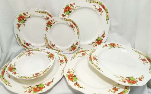 Lot of seven damaged  Alfred Meakin `Avalon`  items