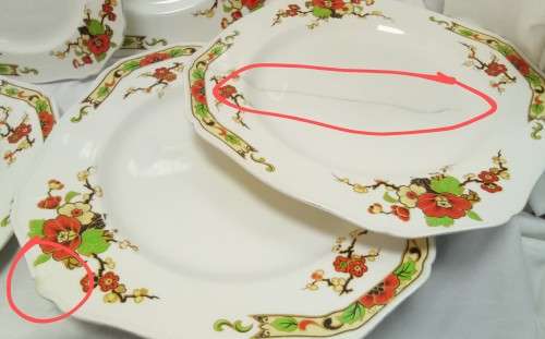 Lot of seven damaged  Alfred Meakin `Avalon`  items