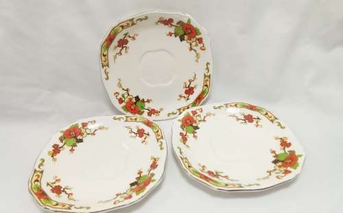 Three Alfred Meakin `Avalon` saucers