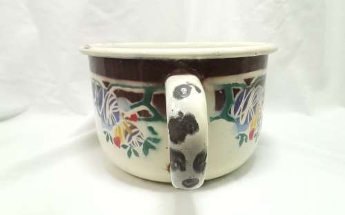 Beautiful Vintage Enamel bathroom set - unusual geometric design