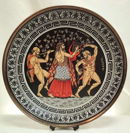 Vintage painted Copper plate 1 - Handmade in Greece