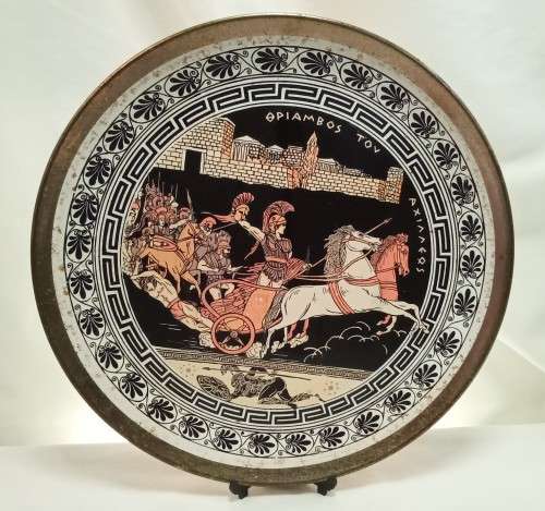 Vintage painted Copper plate 4 - Handmade in Greece