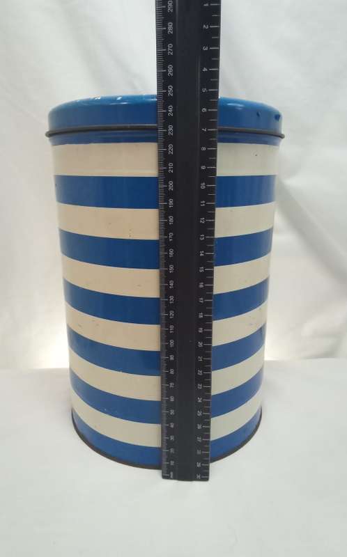 Vintage Blue striped Goodhope tin