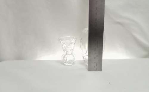 Two small crystal cut glass vases