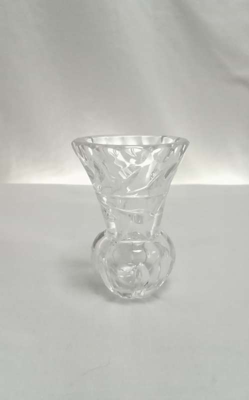 Two small crystal cut glass vases