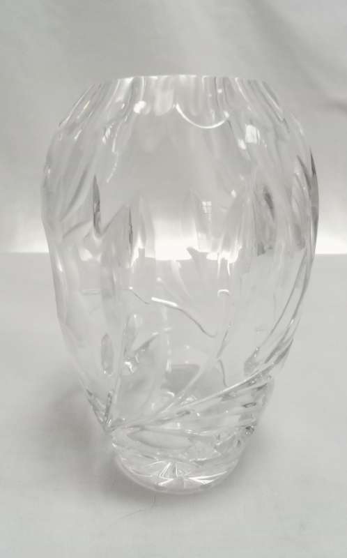 Two small crystal cut glass vases