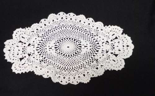Probably the most exquisitely detailed Vintage crocheted oval doily I have!