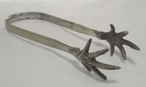 Very elegant vintage EPNS bird claw ice tong