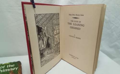 Nancy Drue - The clue of the leaning Chimney by Carolyn Keene 1949 First Edition