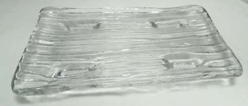 Stunning heavy glass oblong platter
