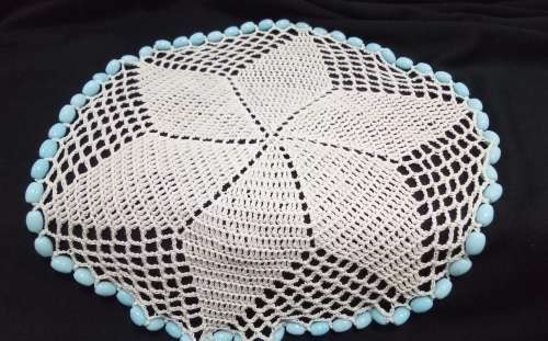 Two Vintage doilies with glass beads