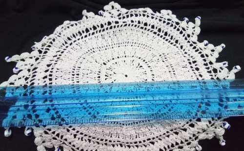 Two beautiful vintage doilies with glass beads