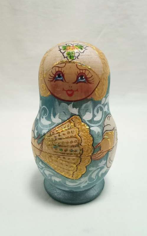 Turquoise Russian nesting dolls (Matryoshka)