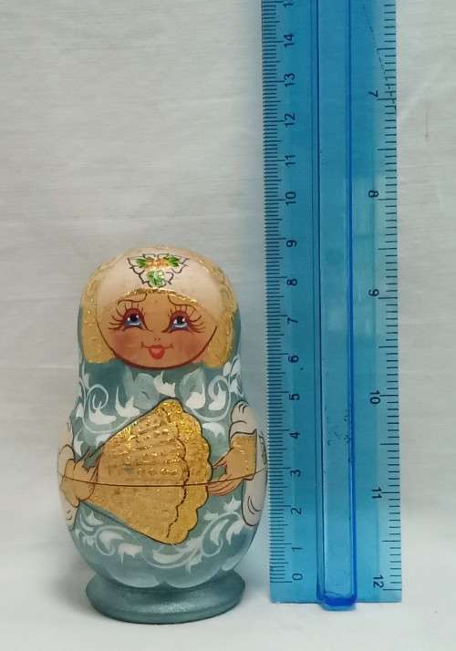 Turquoise Russian nesting dolls (Matryoshka)