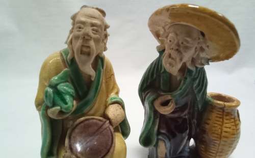 Two lovely small vintage mudmen