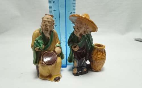 Two lovely small vintage mudmen