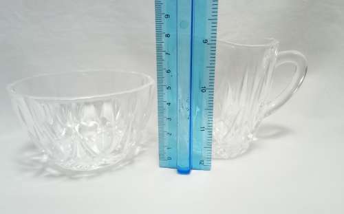 Gorgeous vintage lead glass Milk and Sugar set in perfect condition