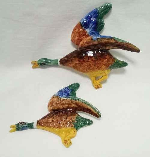 Two Vintage flying mallard ducks - no maker`s mark