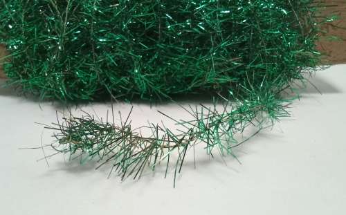 Very fine Vintage Christmas tinsel - green about 7m