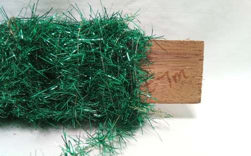 Very fine Vintage Christmas tinsel - green about 7m