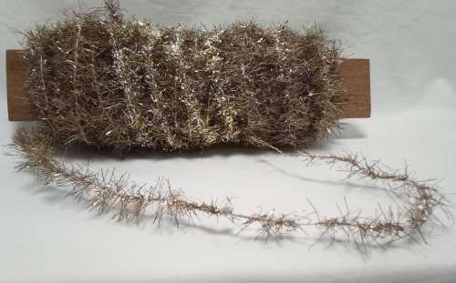Very fine Vintage Christmas tinsel - light gold 18m