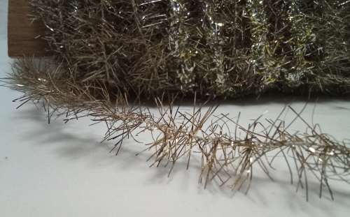 Very fine Vintage Christmas tinsel - light gold 18m
