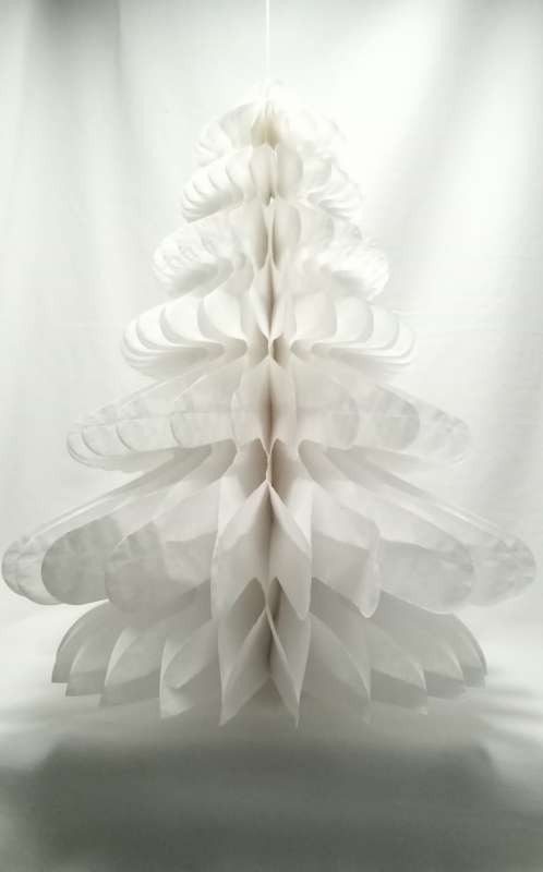 Large paper fold up Christmas tree - White