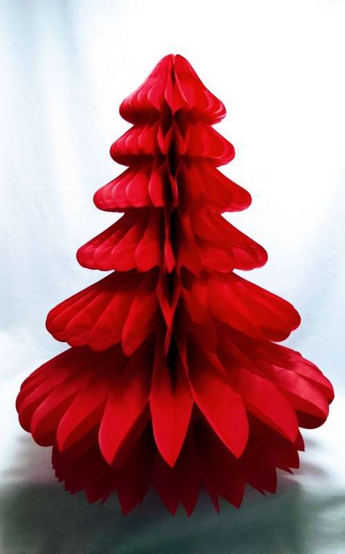 Large paper fold up Christmas tree - Red