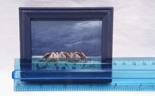 Miniature painting fishermen`s houses