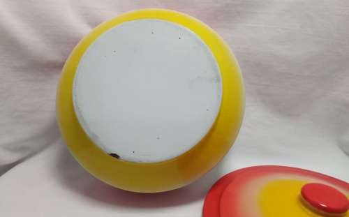 Beautiful Vintage enamel bowl with lid