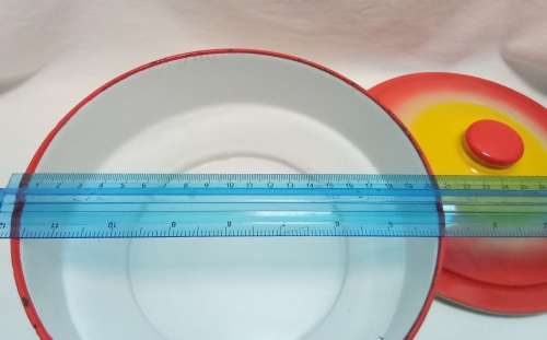 Beautiful Vintage enamel bowl with lid
